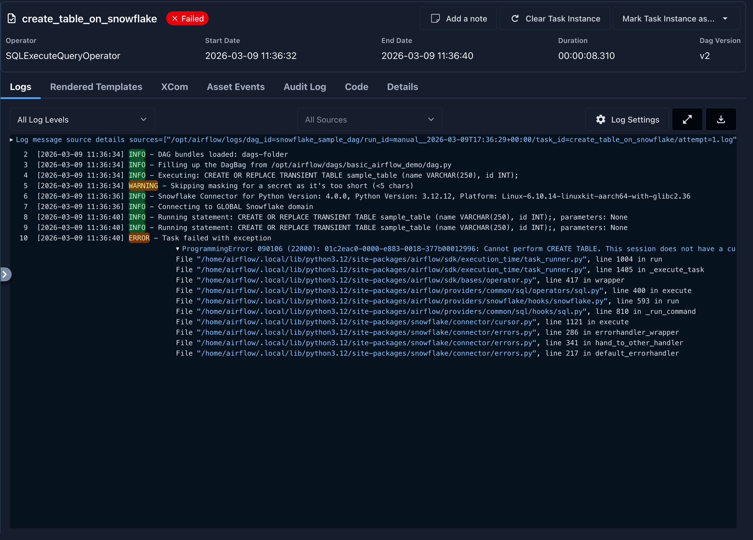 Example Simple DAG Run to confirm connectivity.